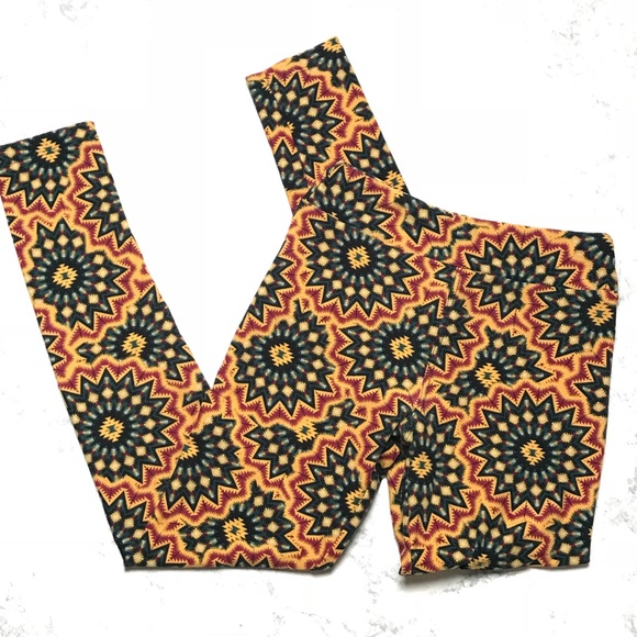 Lularoe Tween Leggings Geometric Sunburst - Picture 1 of 5